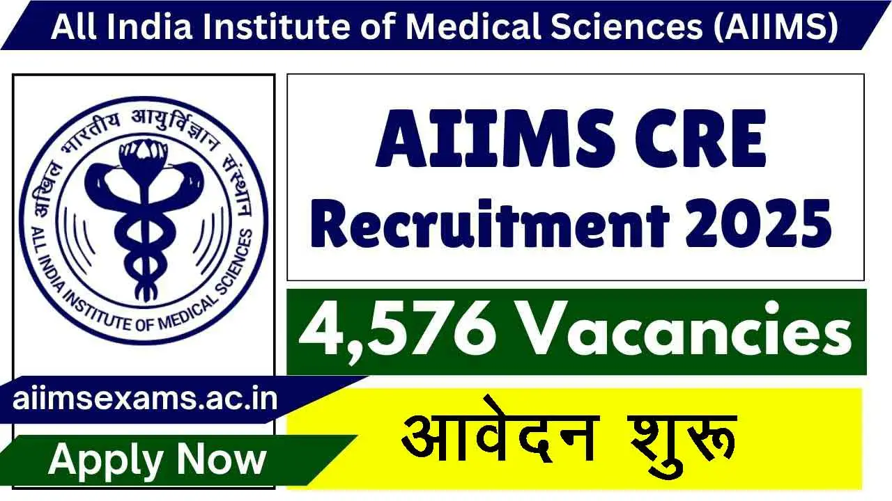 CRE AIIMS Recruitment 2025, eligibility, bharti, age limit, feees