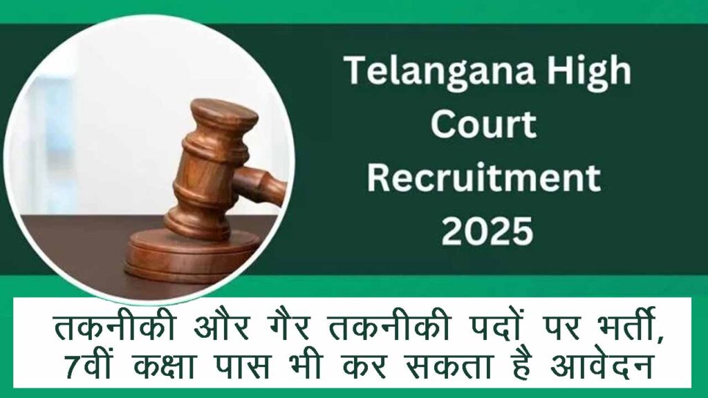 Telangana High Court Vacancy 2025, Eligibility, post, salary, age