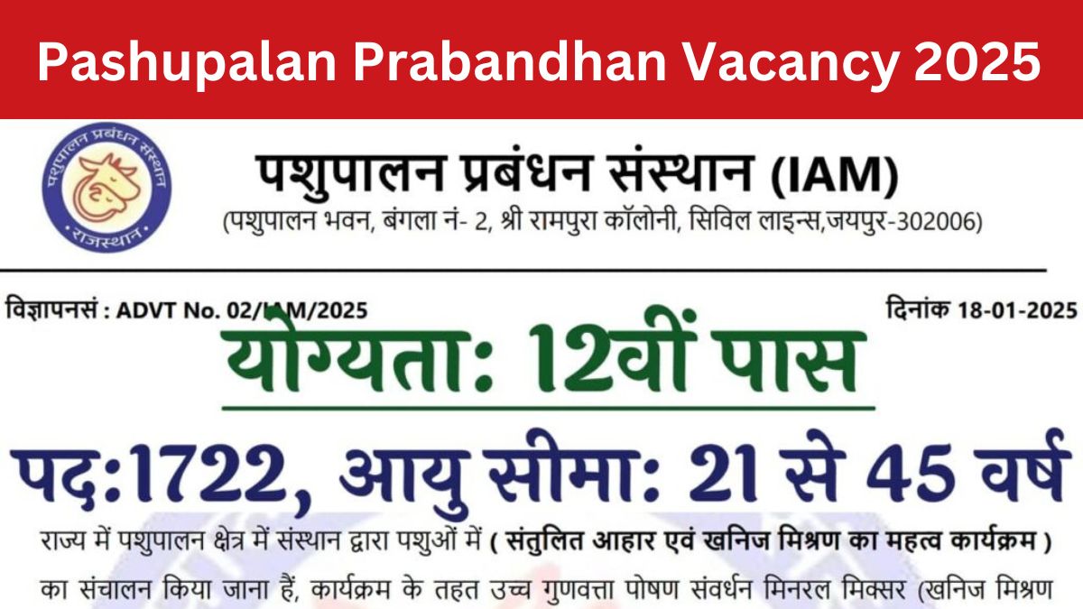 Pashupalan Prabandhan Vacancy 2025