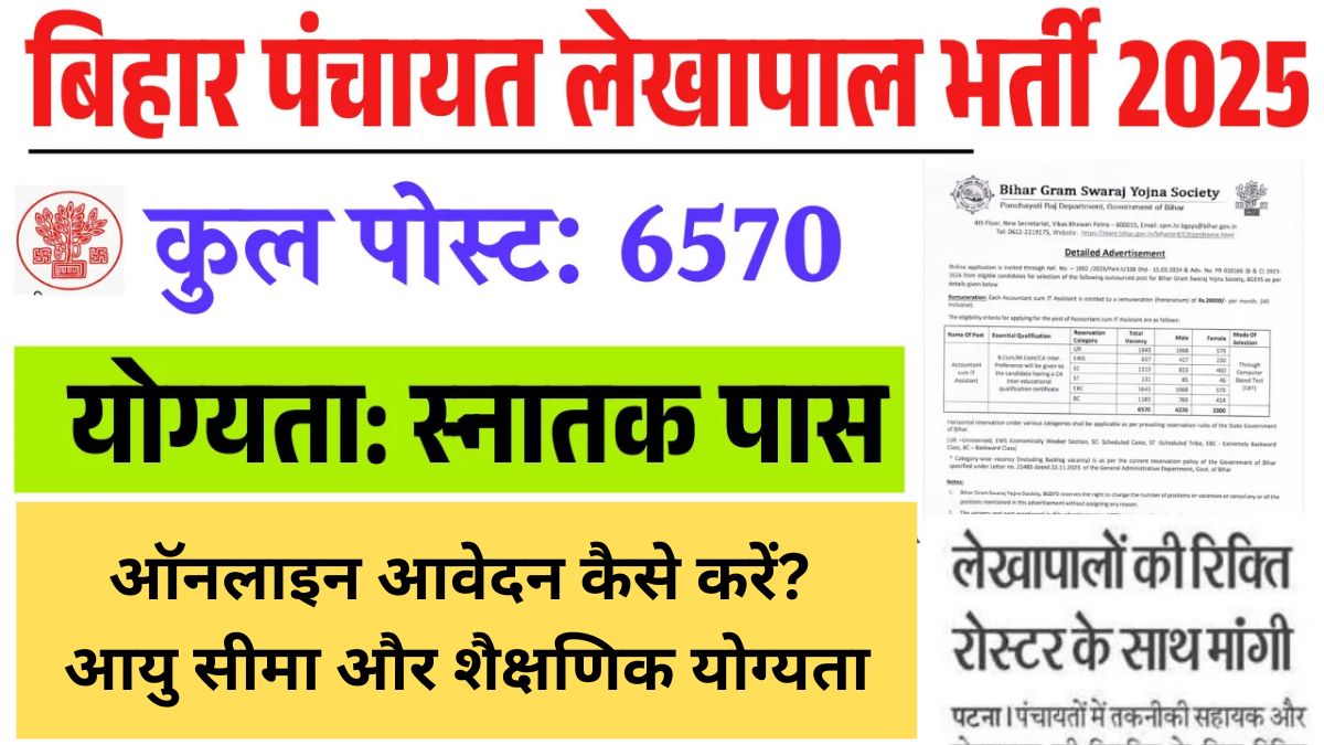 Bihar Panchayat Lekhpal Bharti 2025